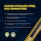 Flextron Gas Line Hose 3/8'' O.D.x48'' Len 3/8" FIP Fittings Yellow Coated Stainless Steel Flexible Connector FTGC-YC14-48H - alternate 3